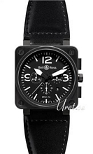 Bell & Ross Aviation Svart/Gummi 46x46 mm