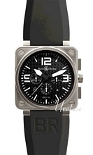 Bell & Ross Aviation Svart/Gummi 46x46 mm