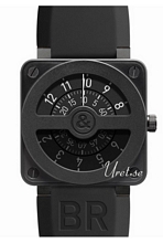 Bell & Ross Aviation Svart/Gummi 46x46 mm
