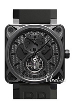 Bell & Ross Aviation Svart/Gummi 46x46 mm