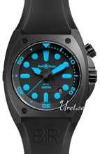 Bell & Ross Marine Svart/Gummi Ø44 mm Bell & Ross Marine Svart/Gummi Ø44 mm
