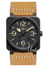 Bell & Ross Aviation Svart/L�der 42x42 mm