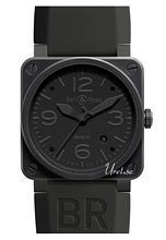 Bell & Ross Aviation Svart/Gummi 42x42 mm