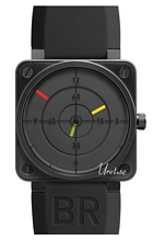 Bell & Ross Aviation Svart/Gummi 42x42 mm