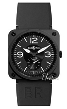 Bell & Ross Aviation Svart/Gummi 39x39 mm