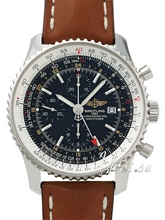 Breitling Navitimer World Black Dial Leather