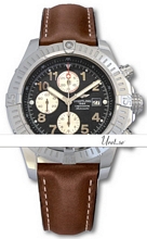 Breitling Super Avenger Black Dial Leather Breitling Super Avenger Black Dial Leather