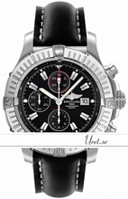 Breitling Super Avenger Black Dial Leather Breitling Super Avenger Black Dial Leather