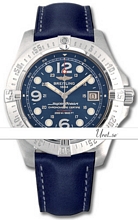 Breitling Superocean Steelfish Blue Dial Leather Strap