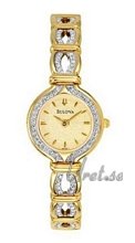 Bulova Crystals Ladies Gold Tone Creme Dial Bulova Crystals Ladies Gold Tone Creme Dial