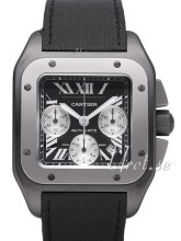 Cartier Santos 100 Carbon Black Dial Composite Strap