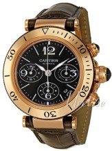 Cartier Pasha Seatimer Black Dial Croco Strap