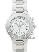 Cartier 21 Chronoscaph Steel White Dial Cartier 21 Chronoscaph Steel White Dial