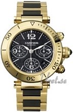 Cartier Pasha Gold Yellow Gold Black Dial