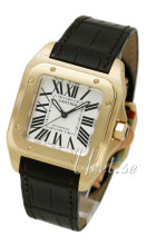 Cartier Santos 100 Yellow Gold Silver Dial