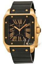 Cartier Santos 100 Rose Gold Silver Dial