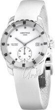 Certina DS First Lady Ceramic Small Second Vit/Gummi Ø34.8 mm Certina DS First Lady Ceramic Small Second Vit/Gummi Ø34.8 mm