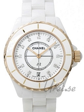 Chanel J12 Ceramic/Gold White Dial