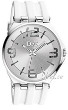 Dolce & Gabbana D&G Carson Silver Dial Rubber Strap
