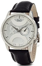 Dolce & Gabbana D&G Twin Silver Dial Black Leather Dolce & Gabbana D&G Twin Silver Dial Black Leather