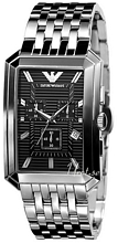Emporio Armani Mens Svart/St�l 42x33 mm