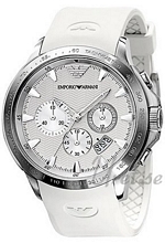 Emporio Armani Sport Silver Dial Rubber Strap