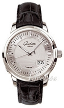 Glash�tte Original Senator Panorama Date Silver Guilloche Dial