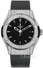 Hublot Classic Fusion Diamonds Svart/Gummi �45 mm