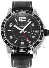 Longines Admiral GMT Black Dial Croco Strap