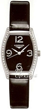 Longines Evidenza Black Dial Leather Diamond