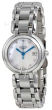Longines PrimaLuna MOP, White Dial Steel Bracelet