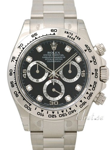 Tillverkare: Rolex. Serie: Daytona Black Diamond Dial White Gold