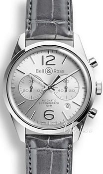 Bell & Ross Vintage Silver/Läder Ø41 mm Bell & Ross Vintage Silver/Läder Ø41 mm