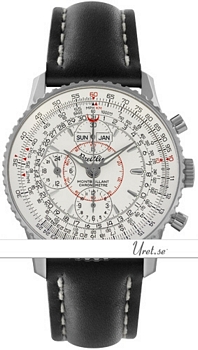 Breitling Montbrillant Datora White Dial Leather