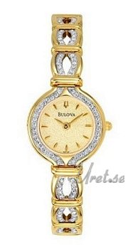 Bulova Crystals Ladies Gold Tone Creme Dial Bulova Crystals Ladies Gold Tone Creme Dial