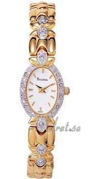 Bulova Diamonds Ladies Gold Tone White Dial