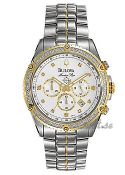 Bulova Marine Star Diamond Chronograph Two Tone Black Dial