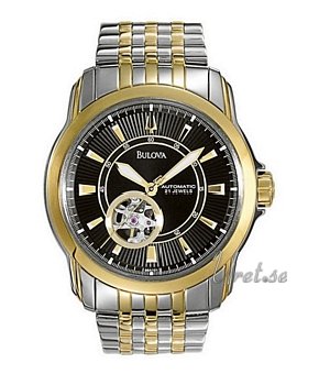 Bulova Bracelet Two Tone Black Dial