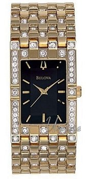 Bulova Crystal Gold Tone Black Dial Bulova Crystal Gold Tone Black Dial