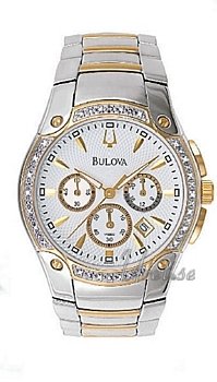 Bulova Diamonds Two Tone Chronograph White Dial Bulova Diamonds Two Tone Chronograph White Dial