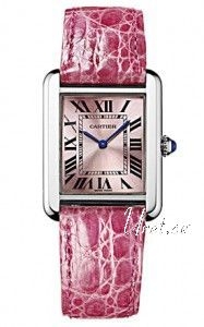 Cartier Tank Solo Pink Dial Croco Strap Cartier Tank Solo Pink Dial Croco Strap