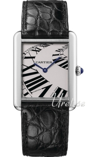 Cartier Tank Solo Silver Dial Leather Strap