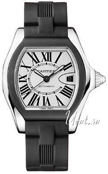 Cartier Roadster Silver Dial Rubber Strap