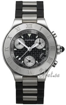 Cartier 21 Chronoscaph Steel Black Dial Cartier 21 Chronoscaph Steel Black Dial