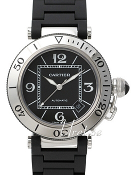 Cartier Pasha Black Dial Rubber