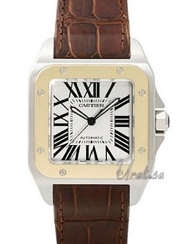 Cartier Santos 100 Yellow Gold/Steel Silver Dial