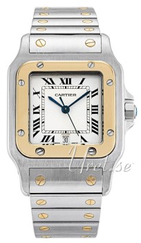 Cartier Santos de Cartier White Dial Two Toned Bracelet Cartier Santos de Cartier White Dial Two Toned Bracelet