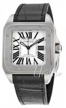 Cartier Santos 100 Silver Dial Leather Unisex Cartier Santos 100 Silver Dial Leather Unisex