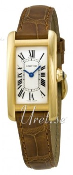 Cartier Tank Americaine Gold Ladies Yellow Gold Silver Dial