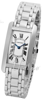 Cartier Tank Americaine Silver Dial White Gold Bracelet Ladies
